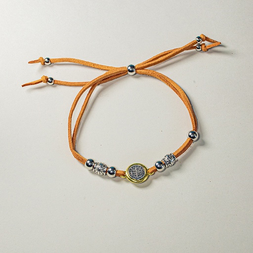 [D02] Pulsera De San Benito En Cuero